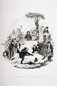 M. Pickwick à la poursuite de son chapeau, illustration des 